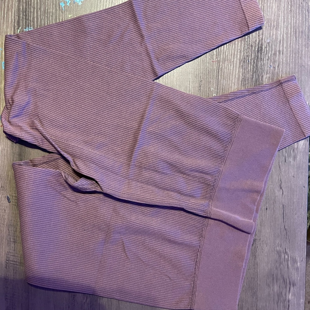 Purple High-Waisted Leggings with Matte Finish